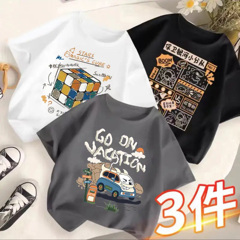 Children's T-Shirts Set 3 Pcs Summer 2024 - Image 8