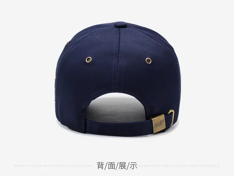Unisex Embroidered Letter Cap Navy Blue Baseball — feature 11