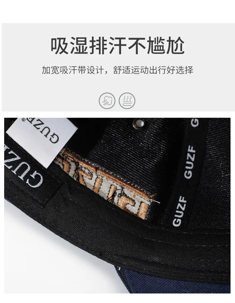 Unisex Embroidered Letter Cap Navy Blue Baseball — feature 3