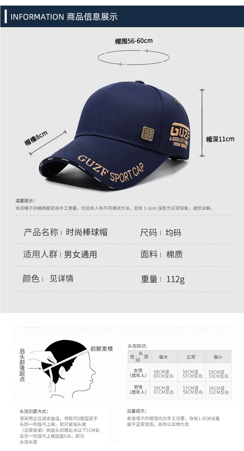 Unisex Embroidered Letter Cap Navy Blue Baseball — feature 6