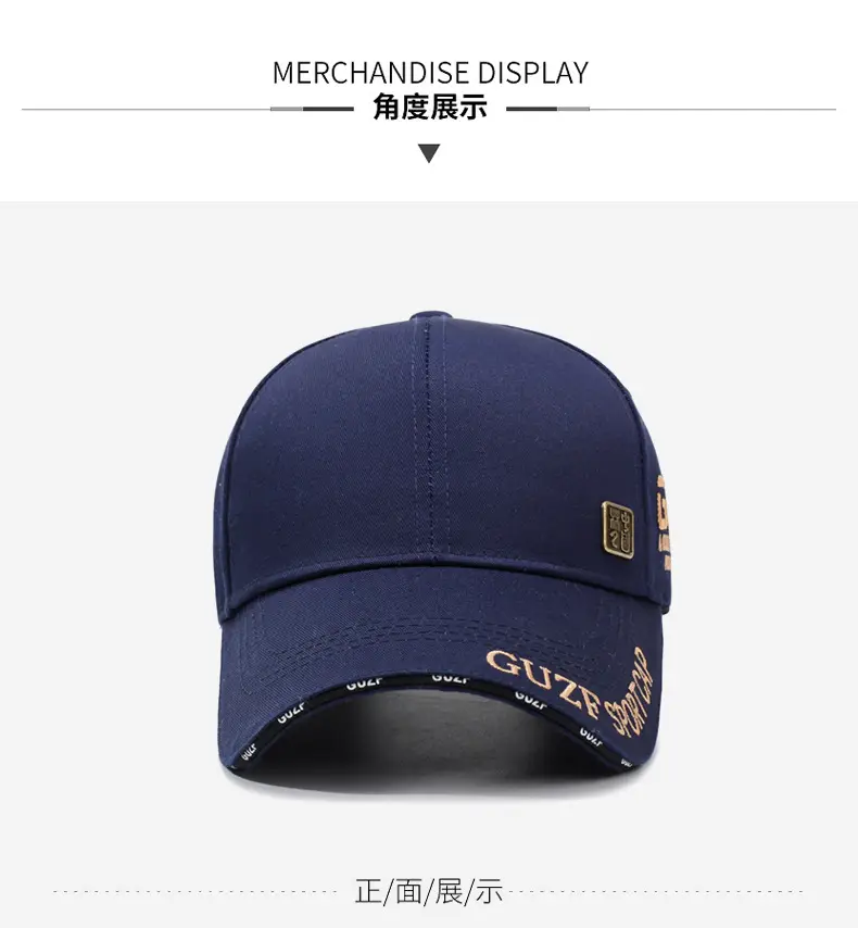 Unisex Embroidered Letter Cap Navy Blue Baseball — feature 8