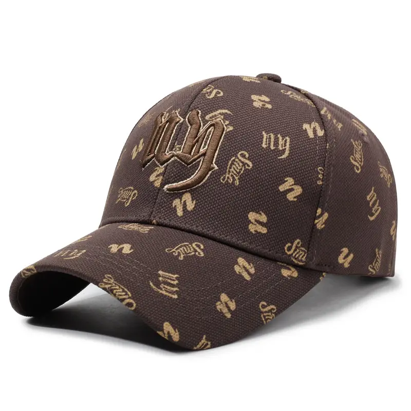 Black Embroidered Baseball Cap with Full Print - Image 4