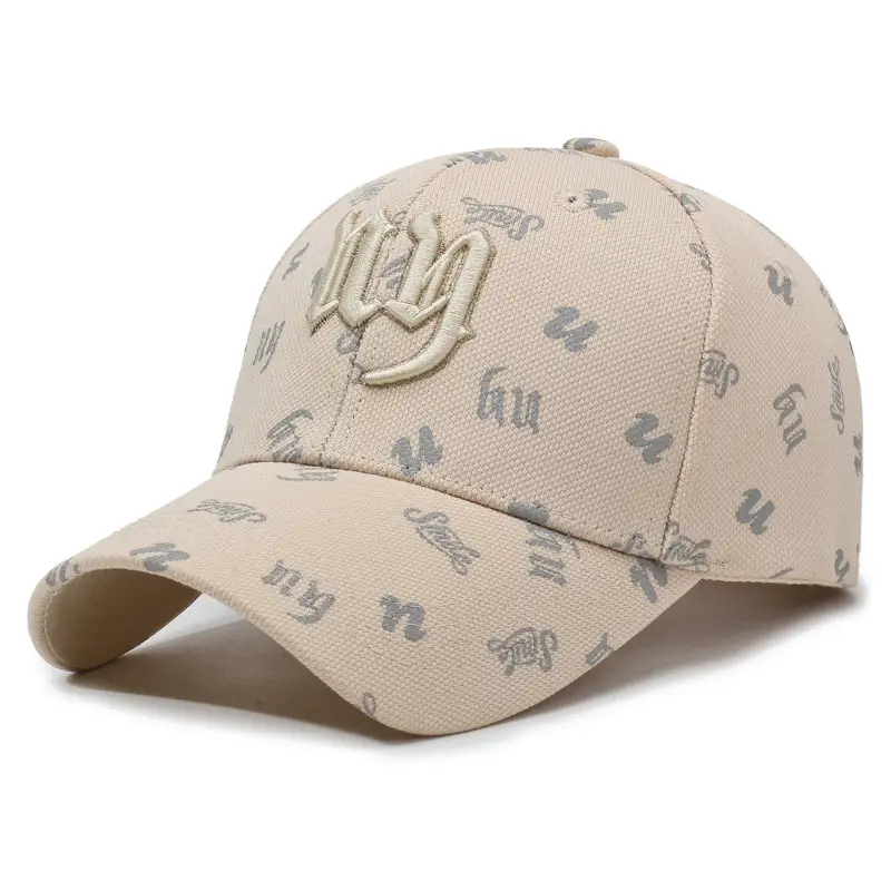 Black Embroidered Baseball Cap with Full Print - Image 7