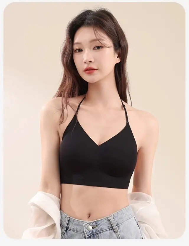 Liquid Foundation Beauty Back Bra for Women with Thin Shoulder Straps, Push-Up Small Chest, Summer U-Shaped Large Backless Invisible Seamless Halter Bra — feature 32