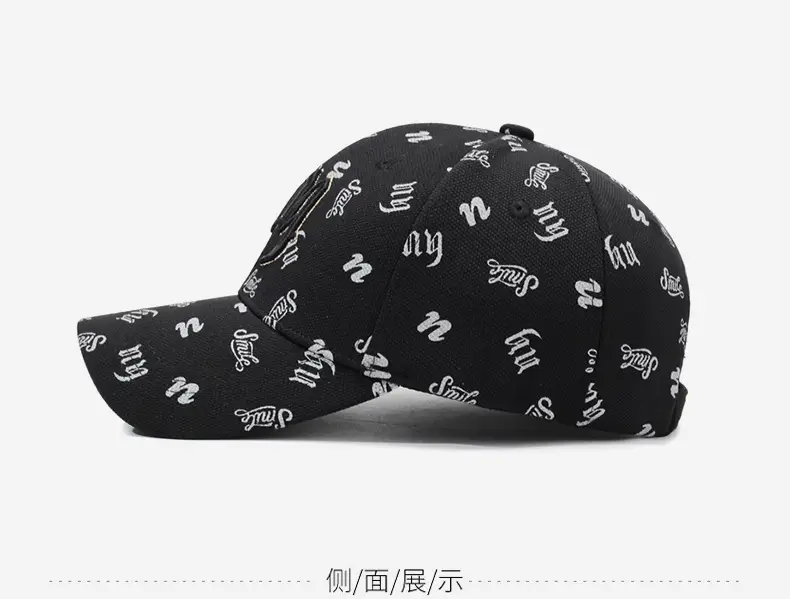 Black 3D Embroidered Baseball Cap with Full Print — feature 11