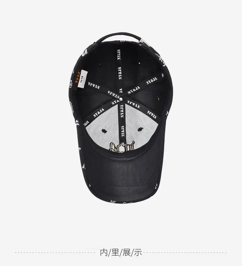 Black 3D Embroidered Baseball Cap with Full Print — feature 14