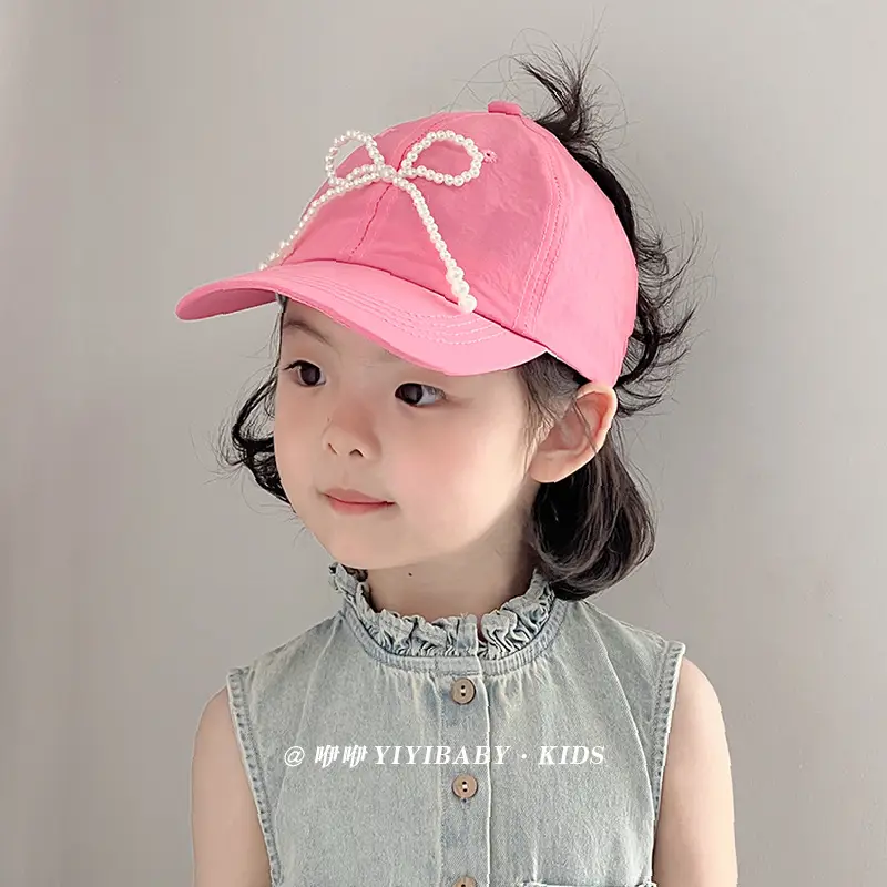 Yellow Bow Embroidered Baby Sun Hat for Girls - Image 7