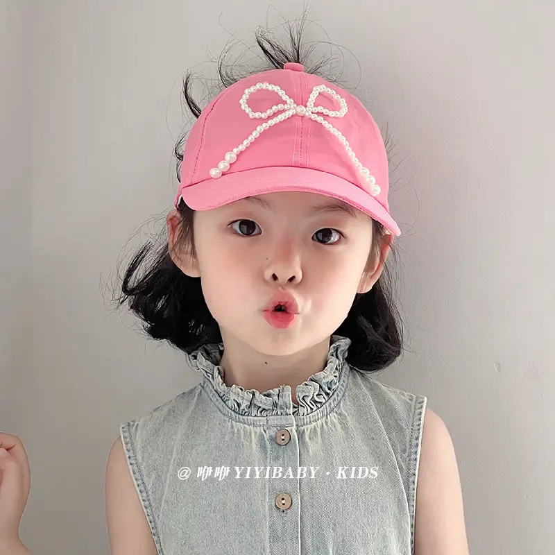 Yellow Bow Embroidered Baby Sun Hat for Girls - Image 9