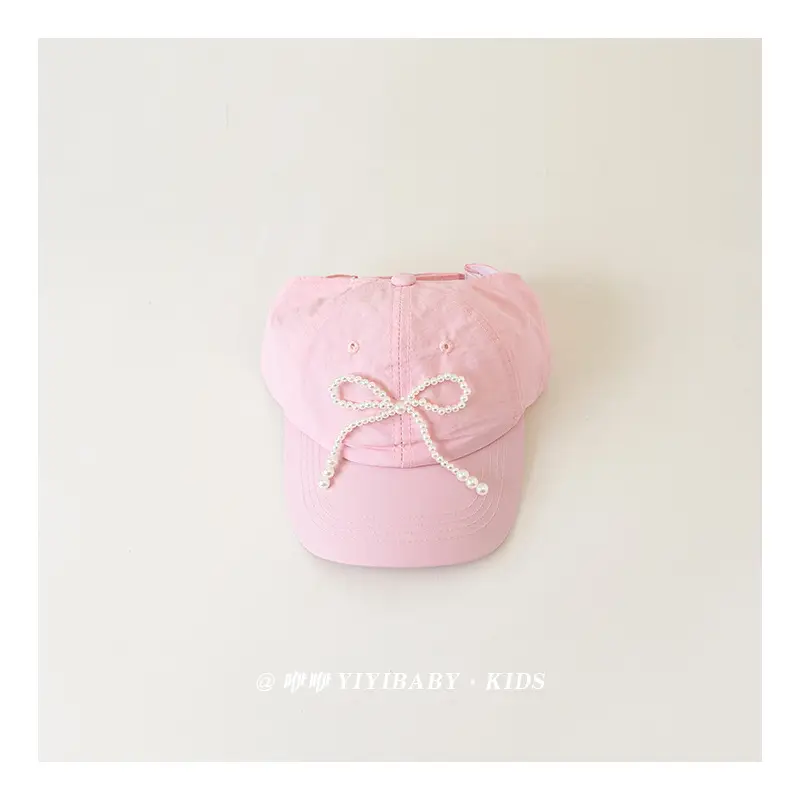 Yellow Bow Embroidered Baby Sun Hat for Girls - Image 2
