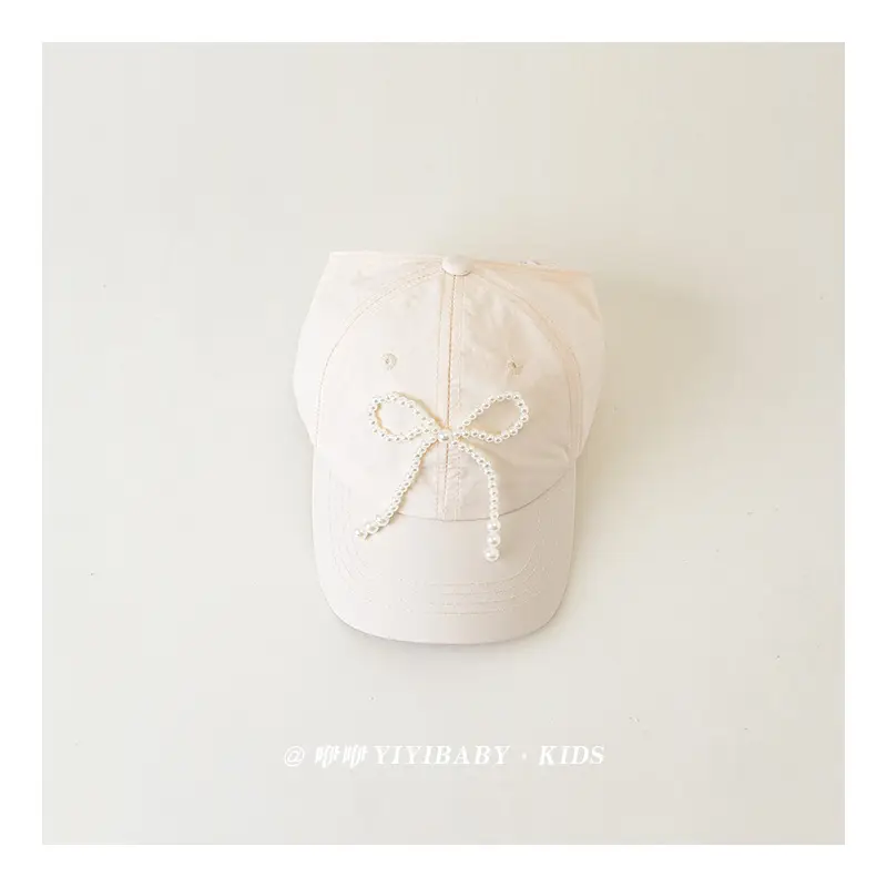 Yellow Bow Embroidered Baby Sun Hat for Girls - Image 4