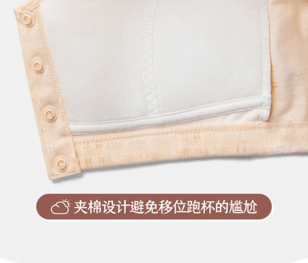 Ladieswear's Intimates Women's Pure Cotton Large Size Front Button Bra Without Rims Middle-Aged and Elderly Vest Style Women's Special Bra Summer — feature 9