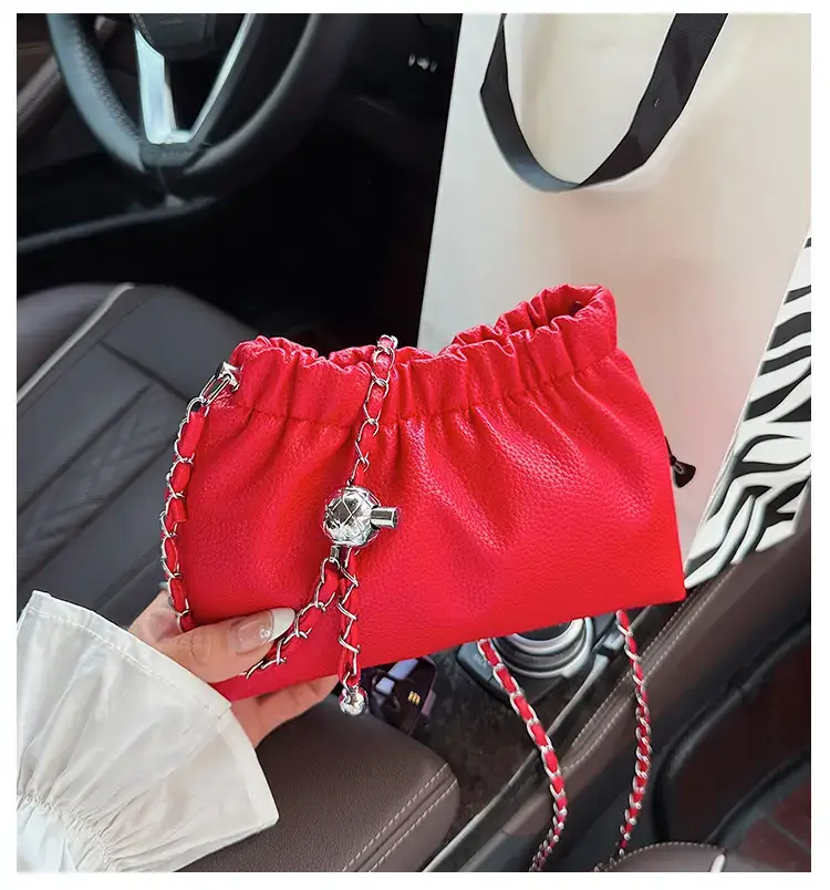 Silver Chain Bucket Bag for Women — feature 1