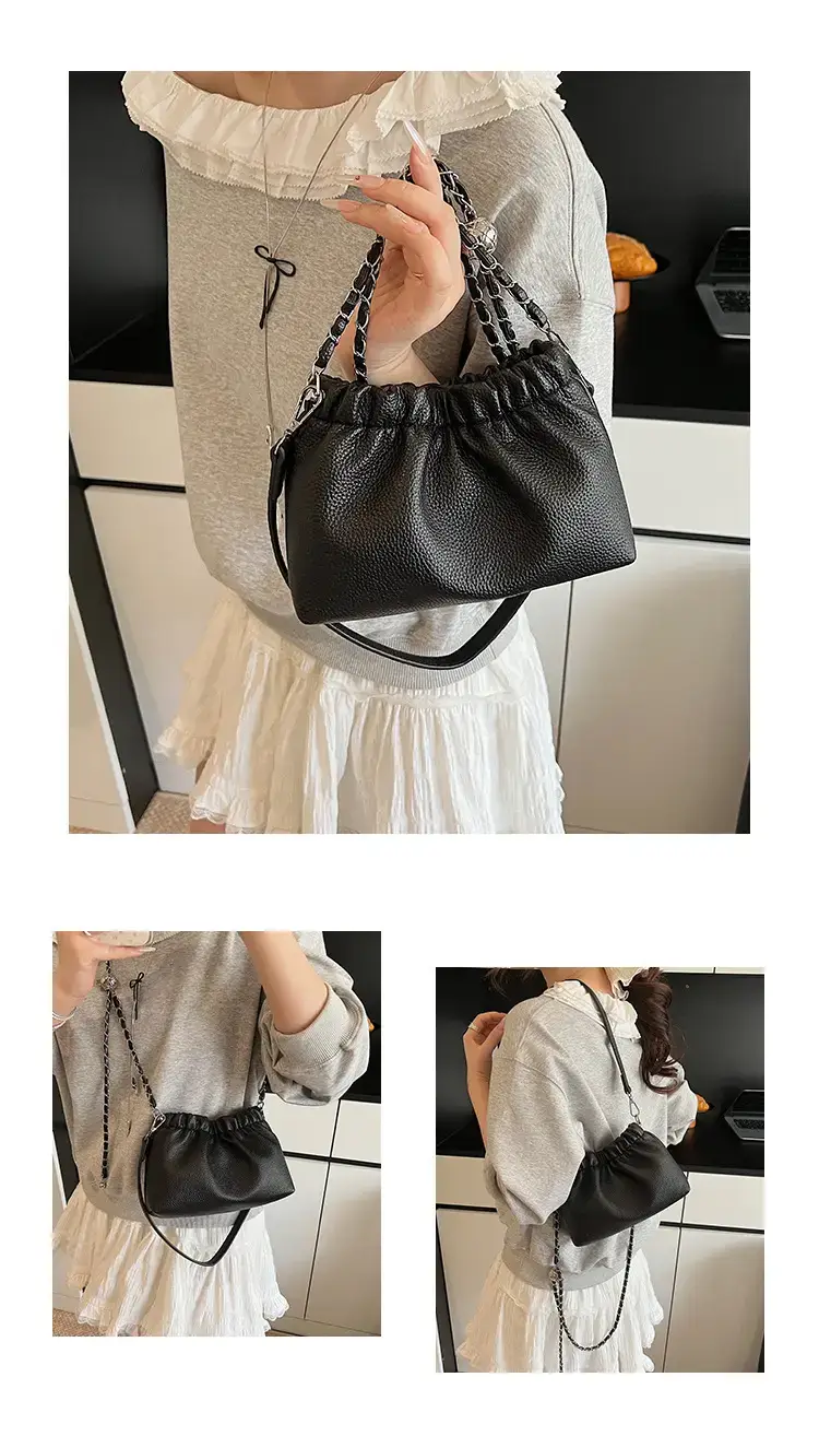 Silver Chain Bucket Bag for Women — feature 11