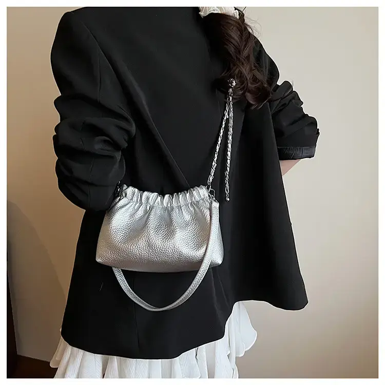 Silver Chain Bucket Bag for Women — feature 18