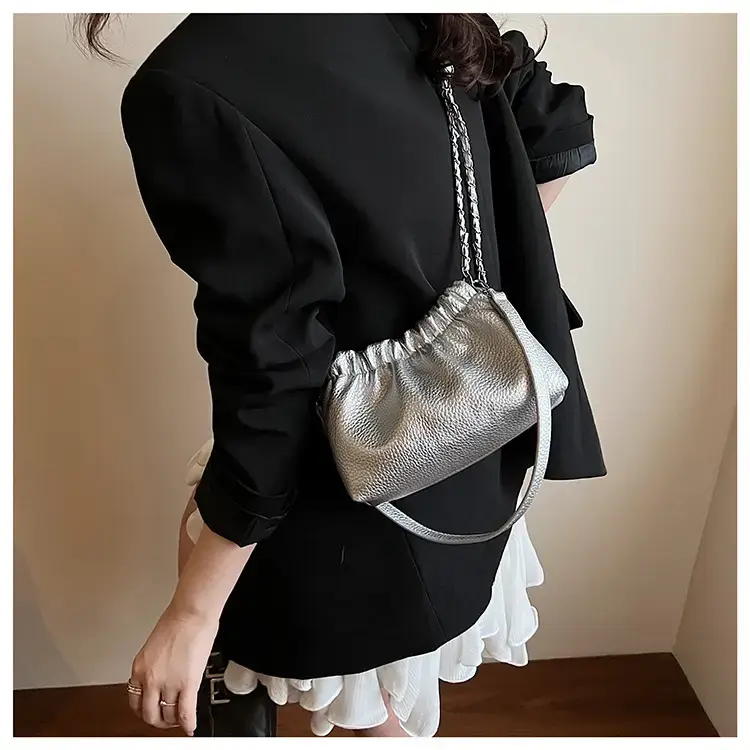 Silver Chain Bucket Bag for Women — feature 19