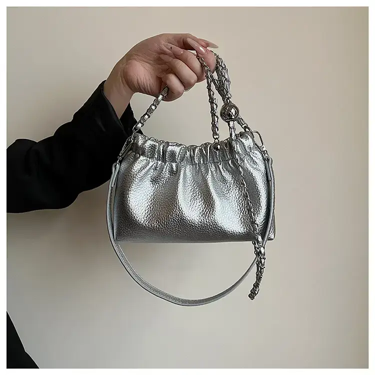 Silver Chain Bucket Bag for Women — feature 20