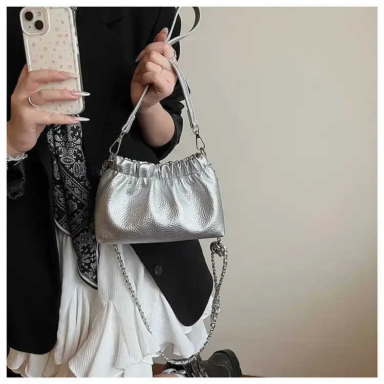Silver Chain Bucket Bag for Women — feature 22