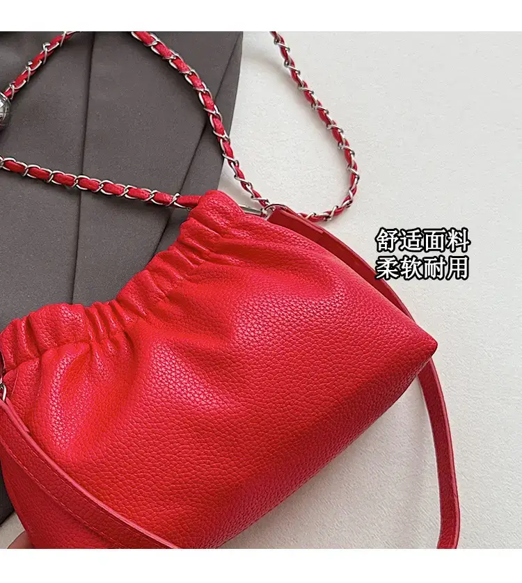 Silver Chain Bucket Bag for Women — feature 3