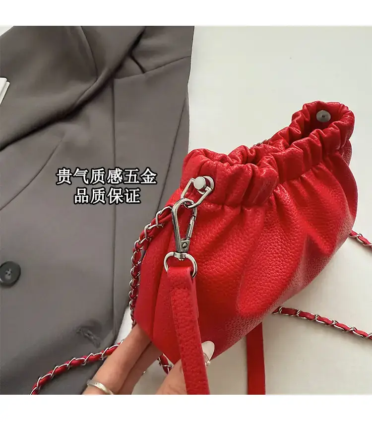 Silver Chain Bucket Bag for Women — feature 4