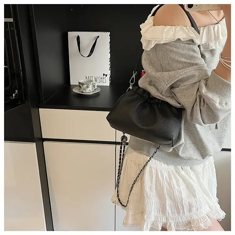 Silver Chain Bucket Bag for Women — feature 41