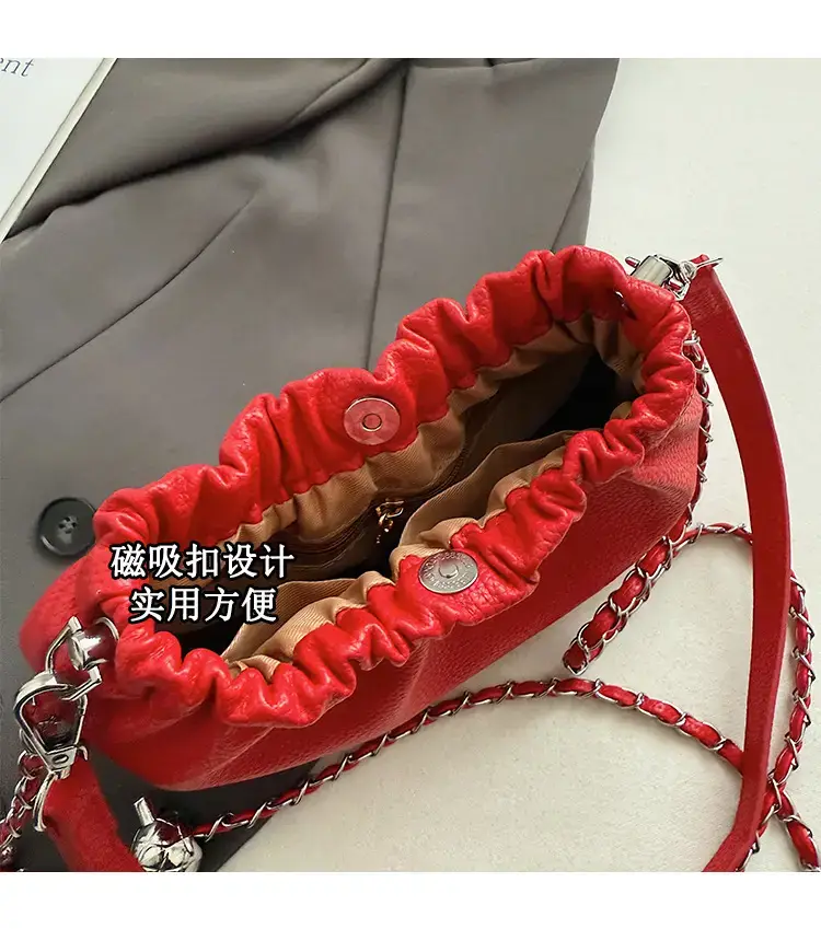 Silver Chain Bucket Bag for Women — feature 5