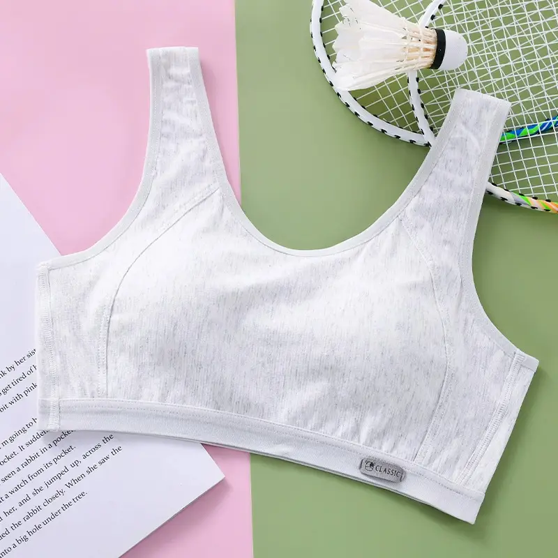 Girls' Bra Vest Junior High School Senior high school Students Puberty Sports Shockproof Running Cotton Girls' Underwear
