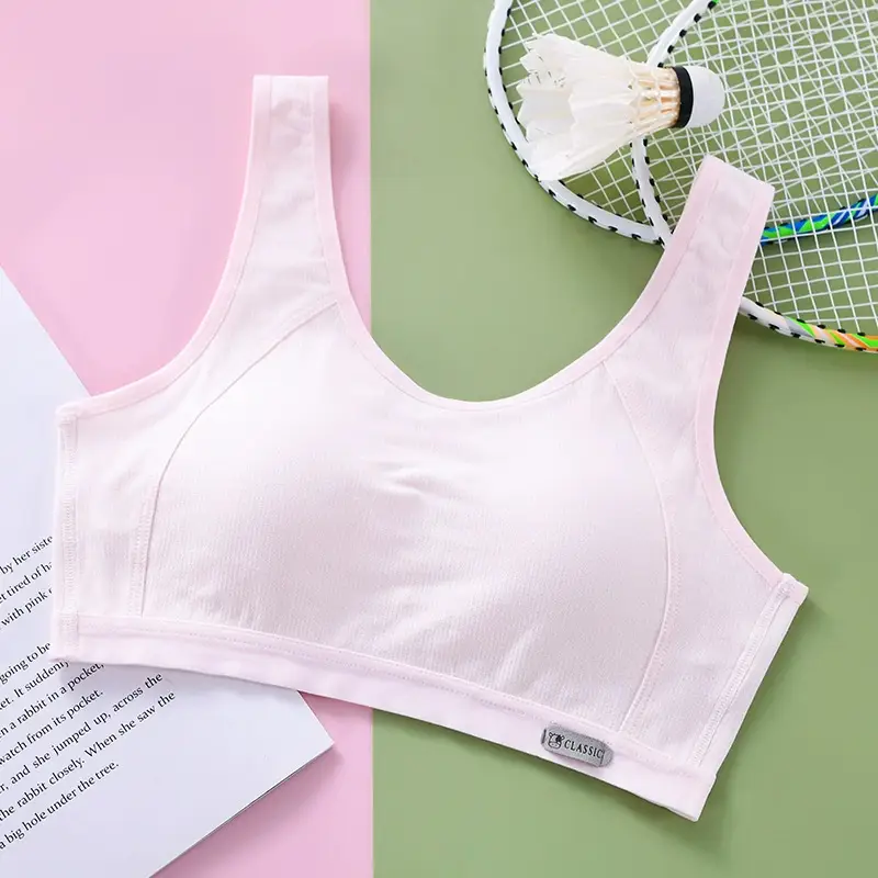 Girls' Bra Vest Junior High School Senior high school Students Puberty Sports Shockproof Running Cotton Girls' Underwear