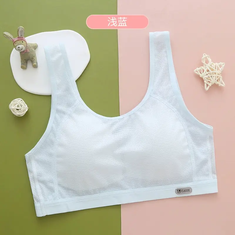 Girls' Bra Vest Junior High School Senior high school Students Puberty Sports Shockproof Running Cotton Girls' Underwear