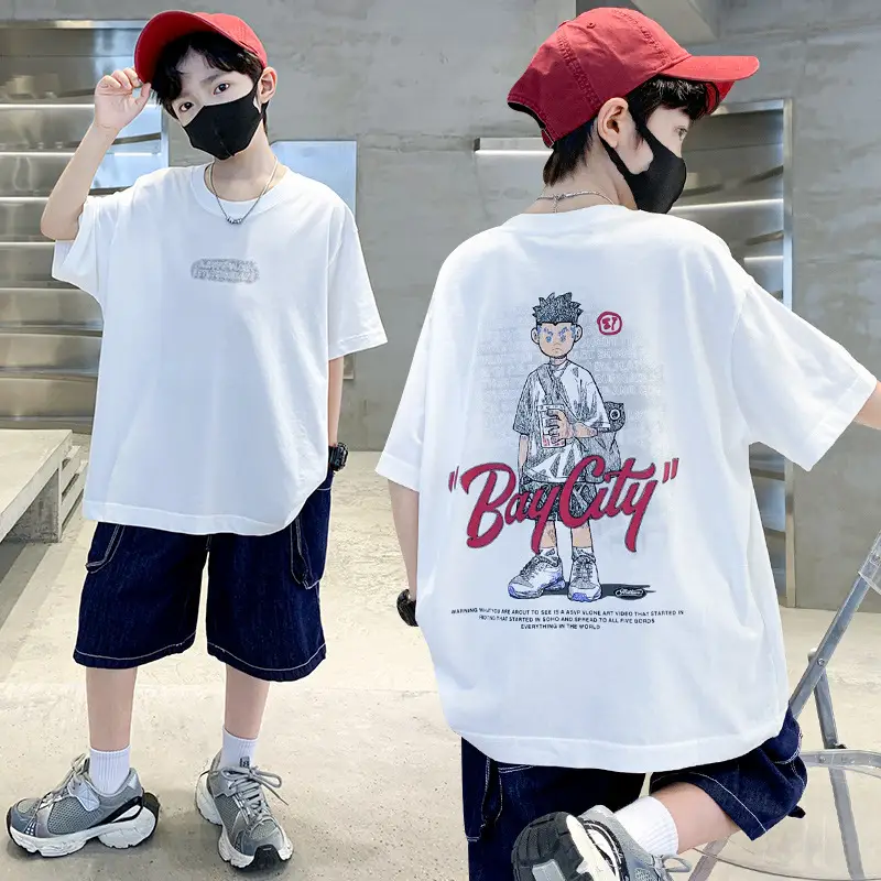 Children's Cotton Graphic T-Shirt Big City Print