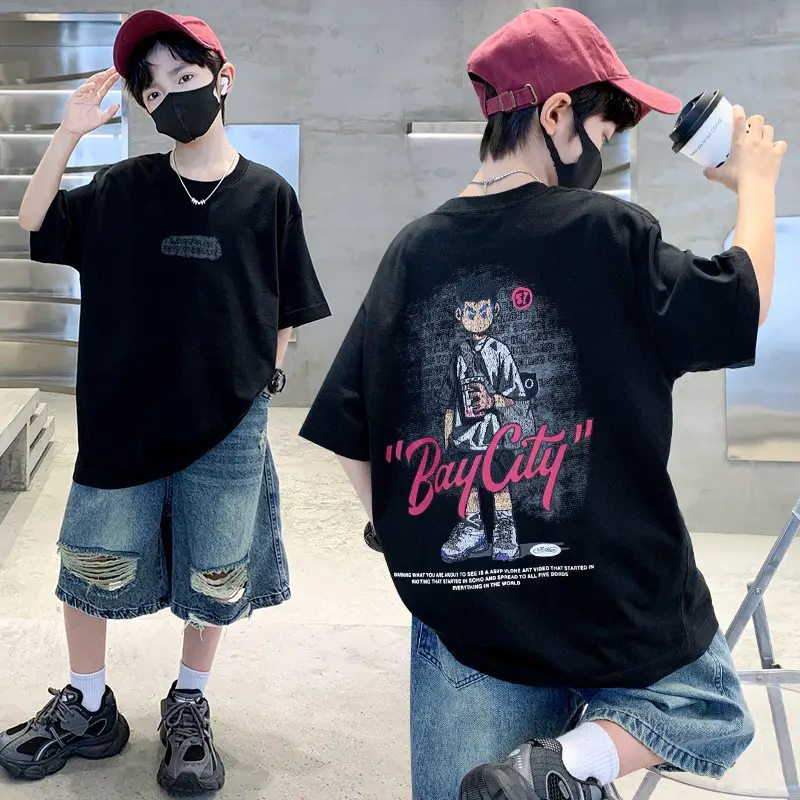 Children's Cotton Graphic T-Shirt Big City Print