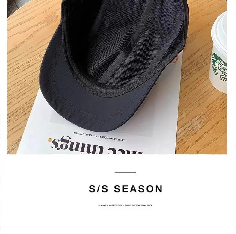 Black Vintage Cotton Baseball Cap for Women & Men — feature 23