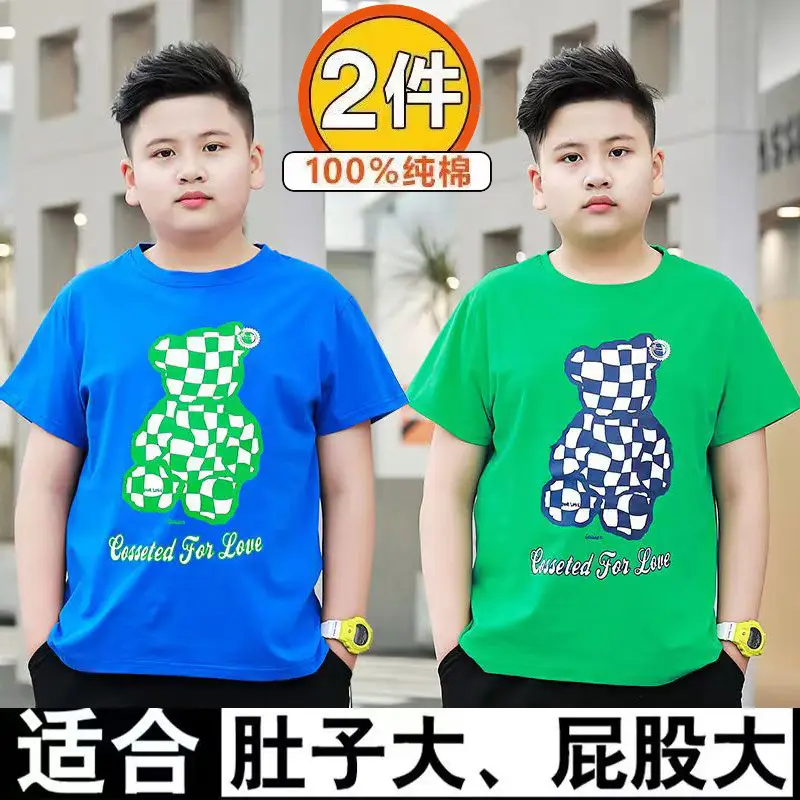 Plus-Size Gradient T-Shirt for Chubby Boys Large - Image 22