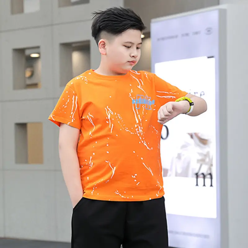 Plus-Size Gradient T-Shirt for Chubby Boys Large - Image 12