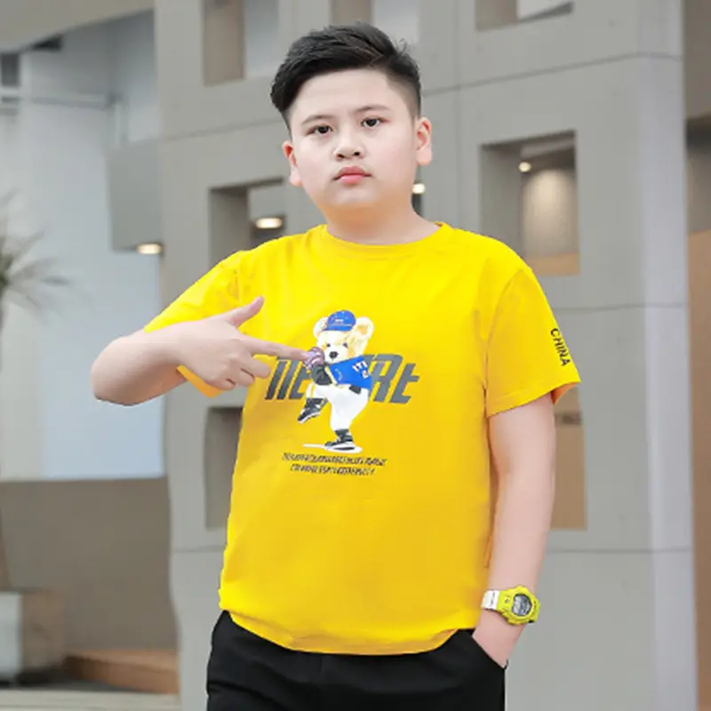 Plus-Size Gradient T-Shirt for Chubby Boys Large - Image 16