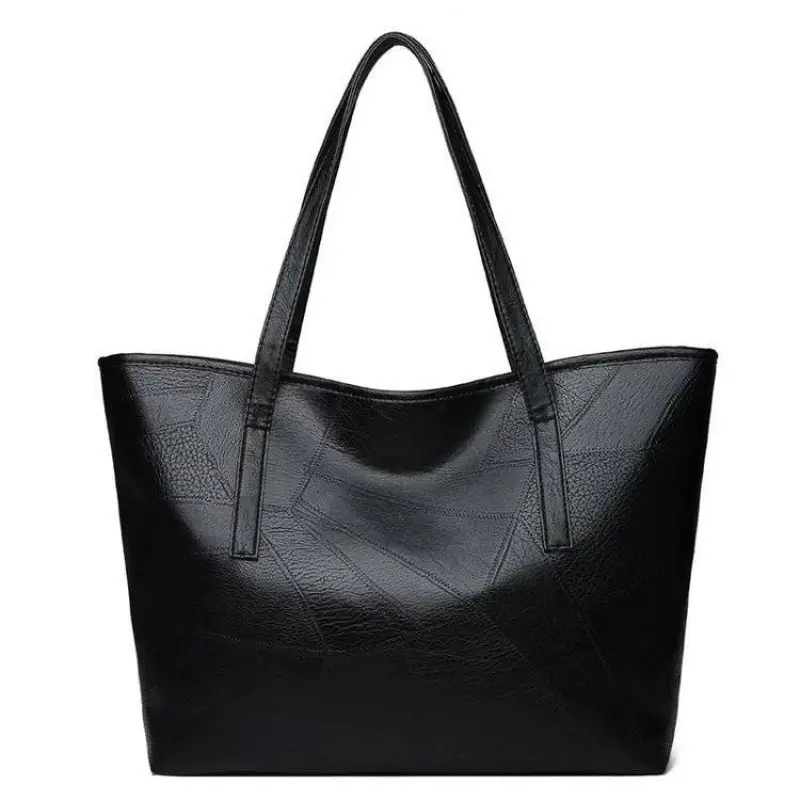 Black Woven Shoulder Bag for Women Large Capacity
