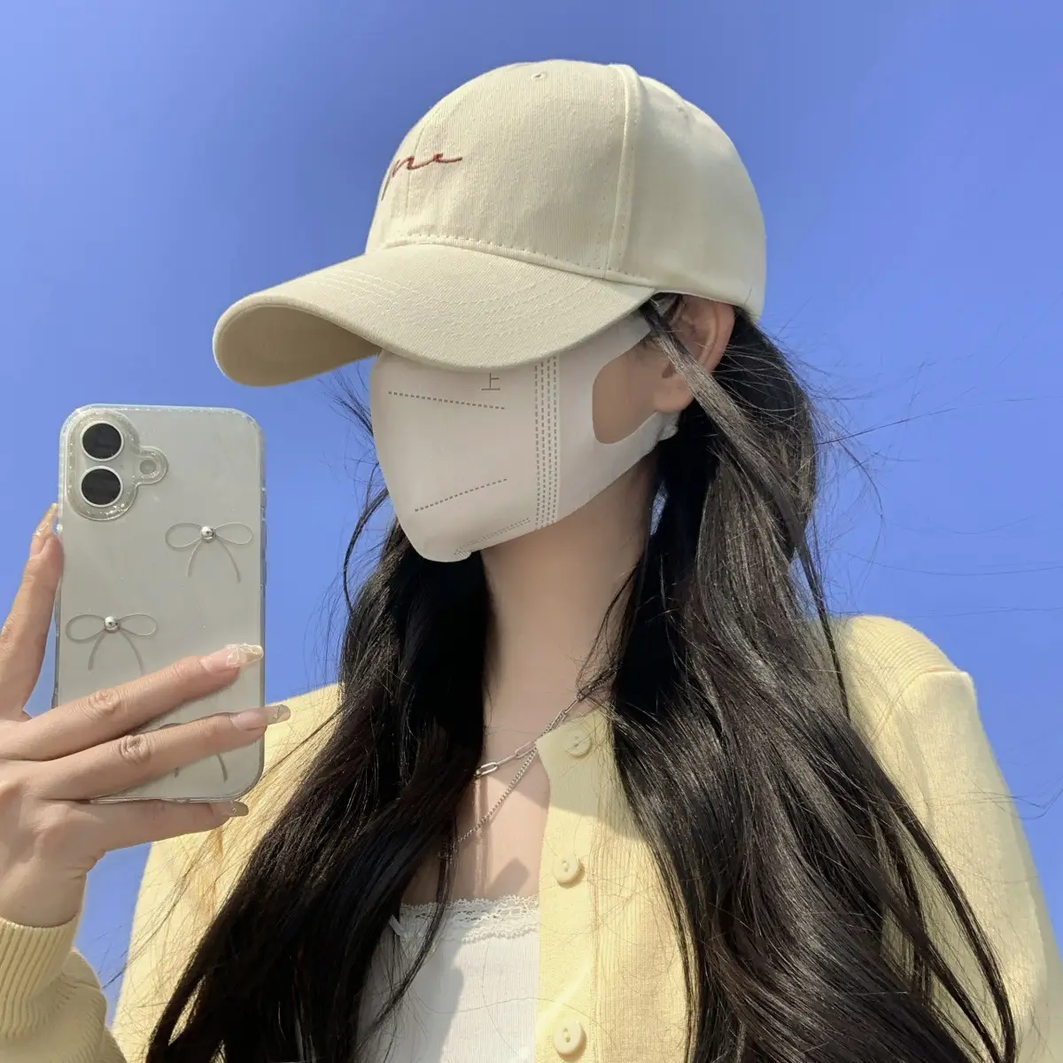 Summer Face Cover Cap with Hooded Neckline Large Size — feature 20