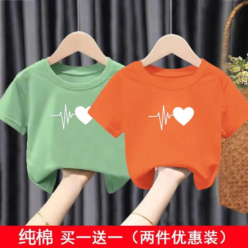 Pure Cotton Heartbeat Graphic T-Shirt Blue Medium - Image 5