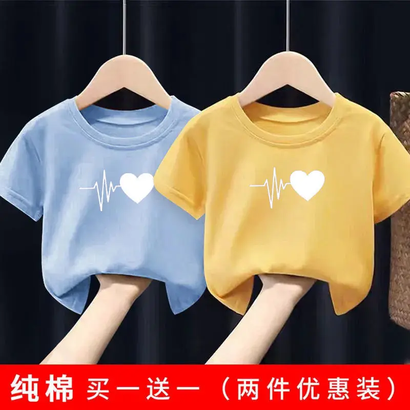 Pure Cotton Heartbeat Graphic T-Shirt Blue Medium - Image 3