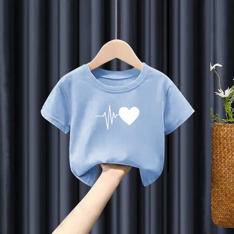 Pure Cotton Heartbeat Graphic T-Shirt Blue Medium - Image 30
