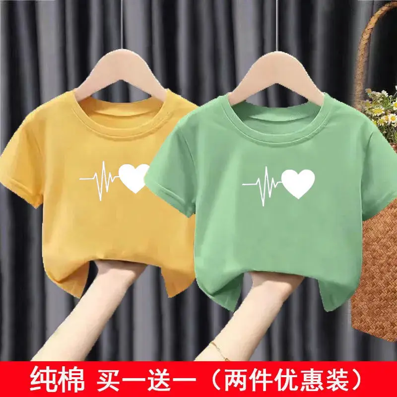 Pure Cotton Heartbeat Graphic T-Shirt Blue Medium - Image 6