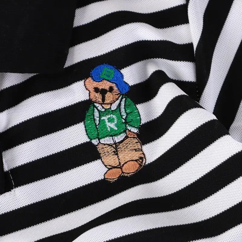 Children Striped Polo Shirt Short Sleeve Boys Girls - Image 4