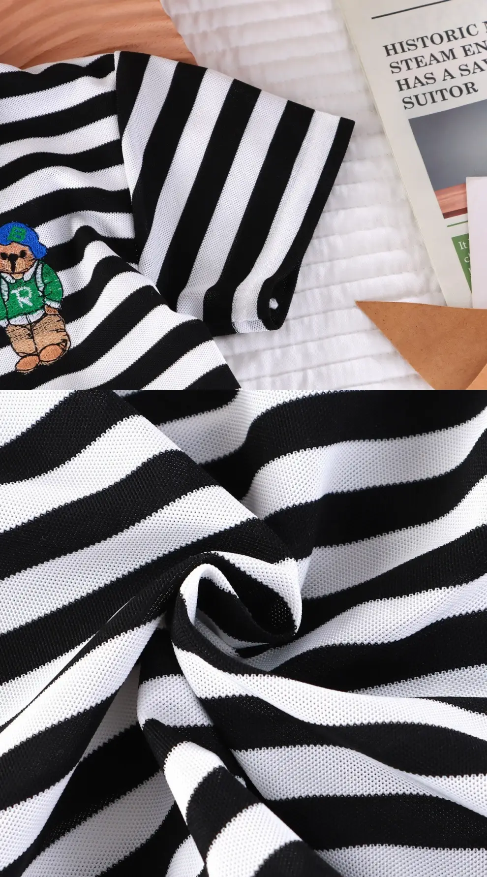 Children Striped Polo Shirt Short Sleeve Boys Girls — feature 5