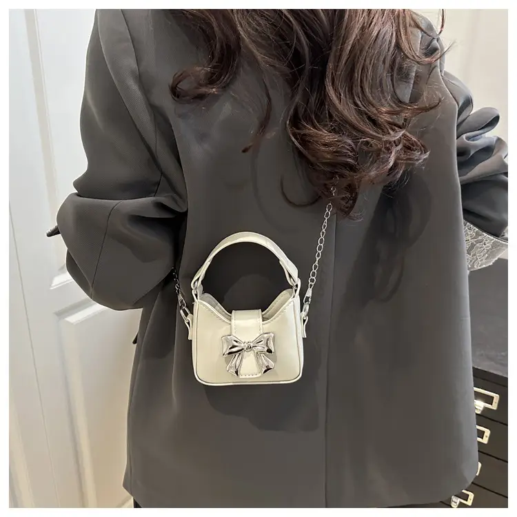 Pink Bow Shoulder Bag with Chain Strap for Women — feature 13