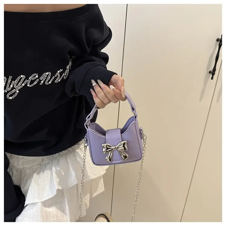 Pink Bow Shoulder Bag with Chain Strap for Women — feature 22