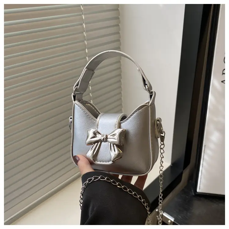 Pink Bow Shoulder Bag with Chain Strap for Women — feature 30