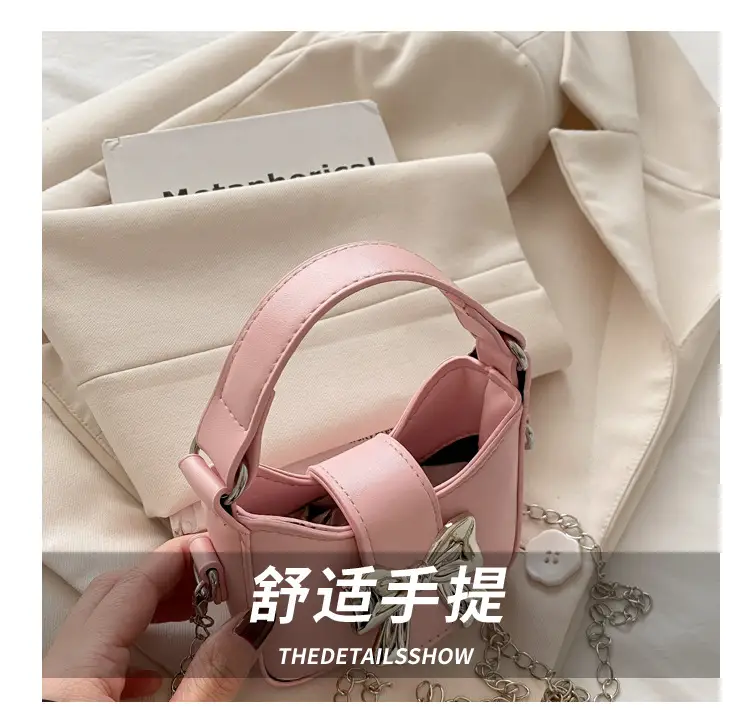 Pink Bow Shoulder Bag with Chain Strap for Women — feature 5