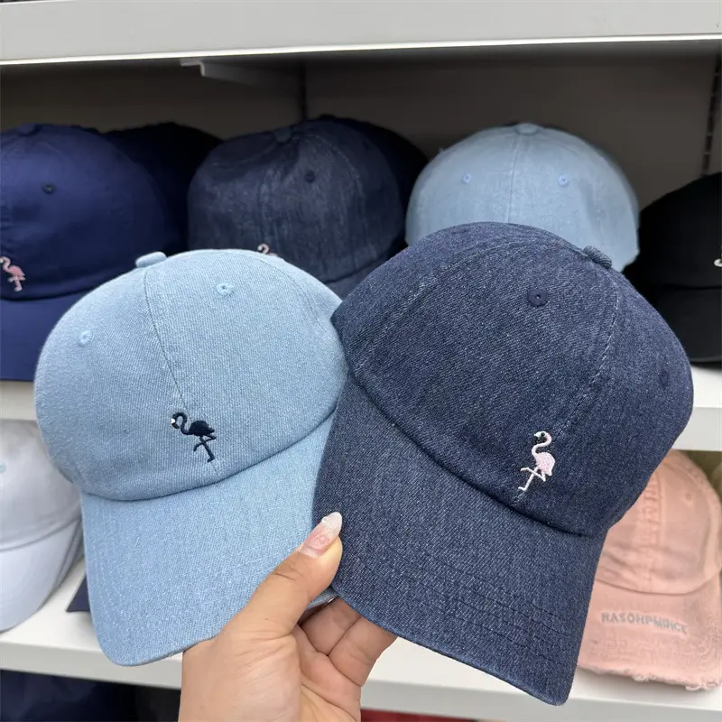 Blue Embroidered Baseball Cap for Women Men Spring Summer - Image 3