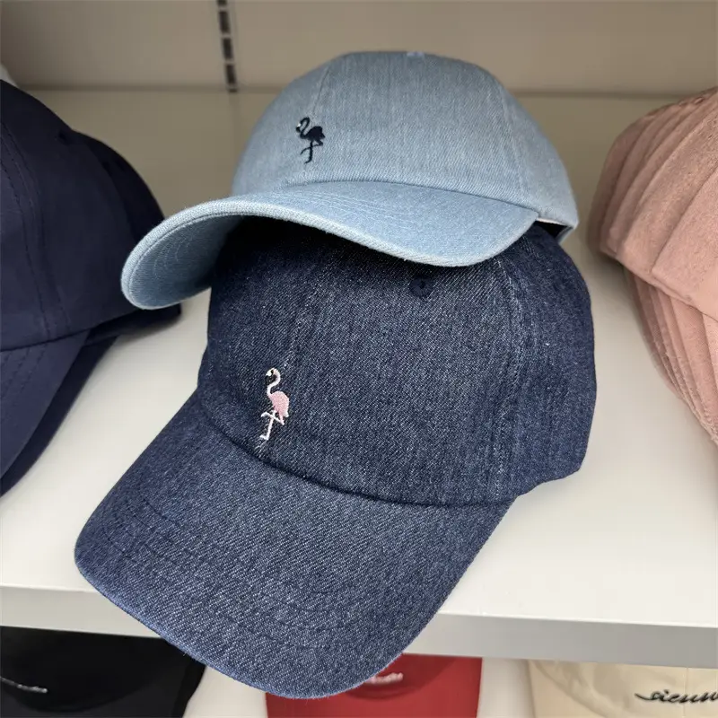 Blue Embroidered Baseball Cap for Women Men Spring Summer - Image 4