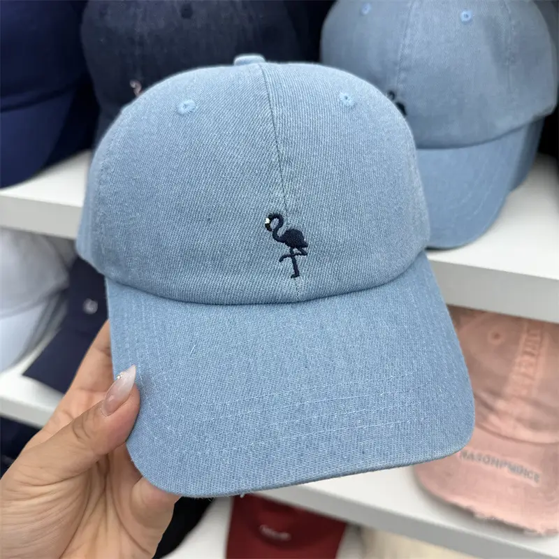 Blue Embroidered Baseball Cap for Women Men Spring Summer - Image 2