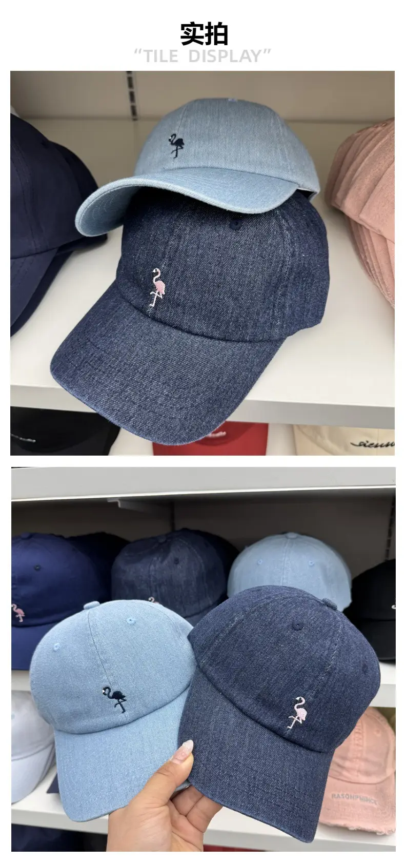 Blue Embroidered Baseball Cap for Women Men Spring Summer — feature 2